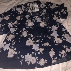 Torrid navy size 1 sheer top NWT